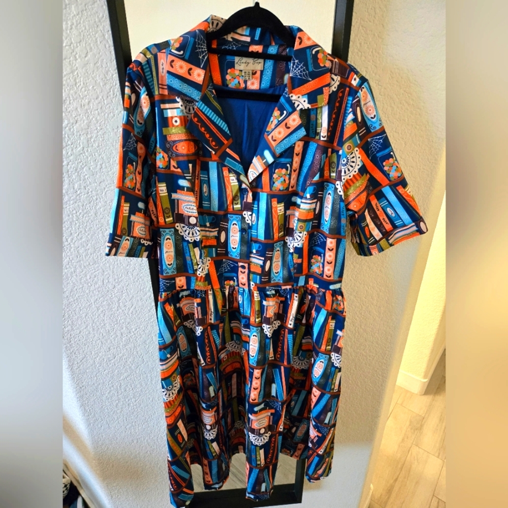 Lindy Bop Teal Book Dress